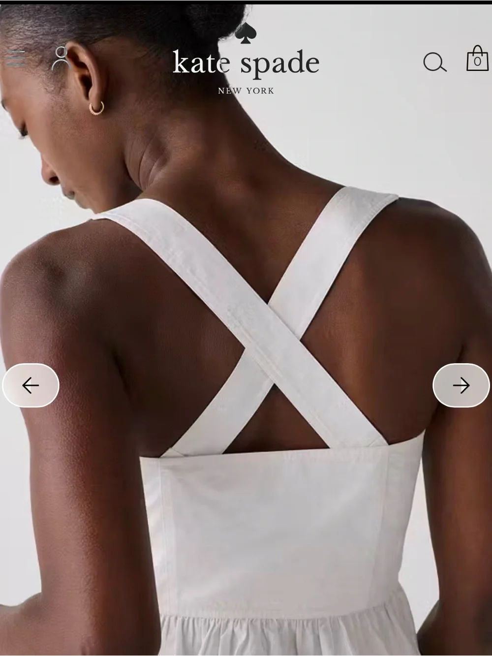 kate spade White Square-Neck Peplum Camisole